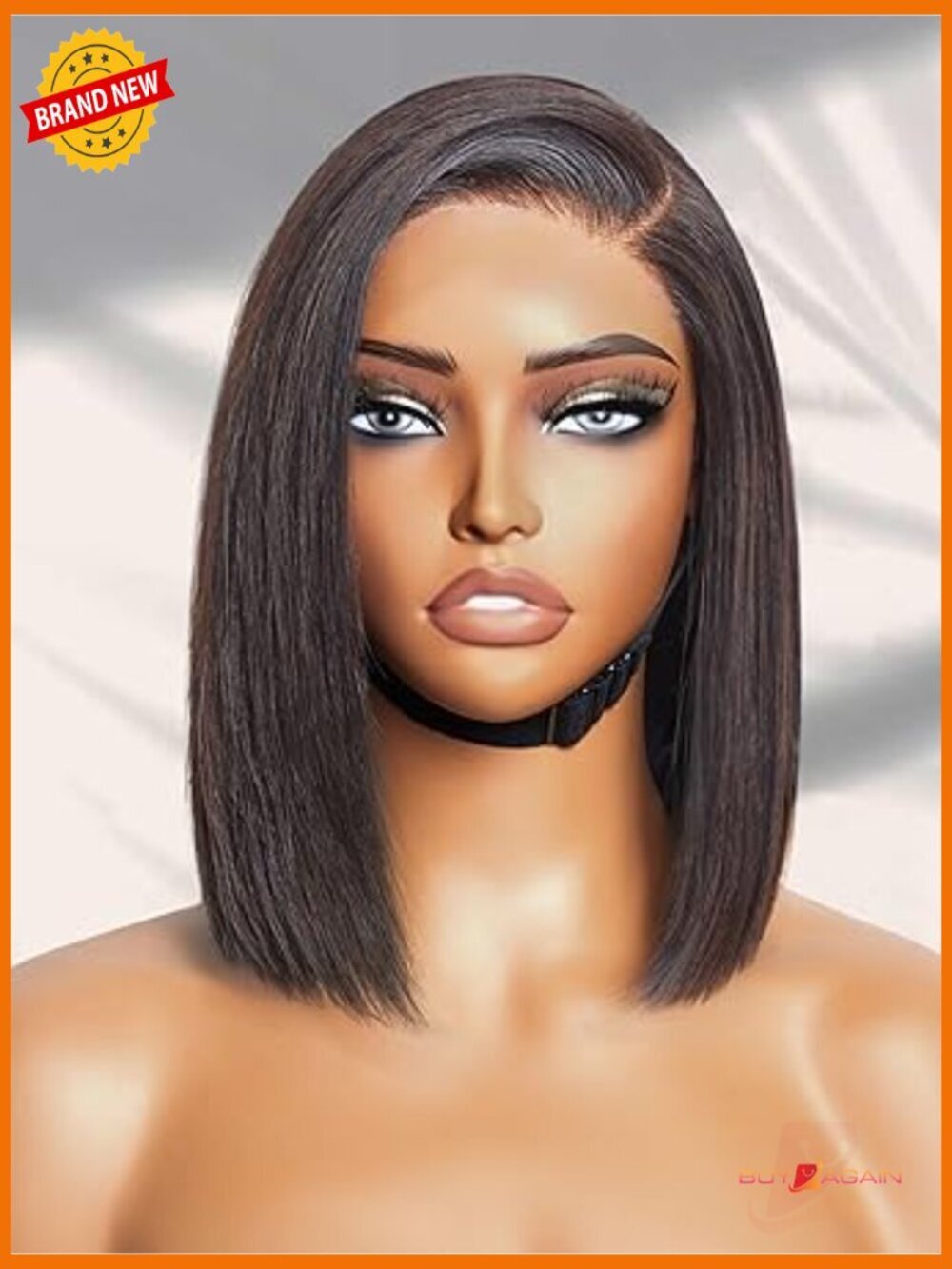 Short Bob Human Hair Wig Blunt Cut Glueless HD Lace Closure Wig Pre Plucked 10